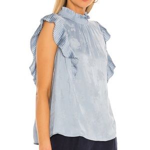 Mock Neck Blouse in Ashley Blue
